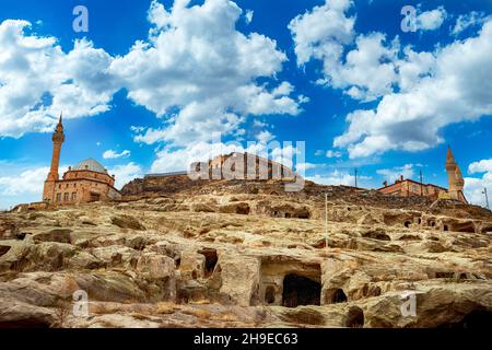 Nevsehir Burg (nevsehir, Türkei) Rockcity (Kayasehir) unterirdische Stadt - Nevsehir, Türkei Stockfoto