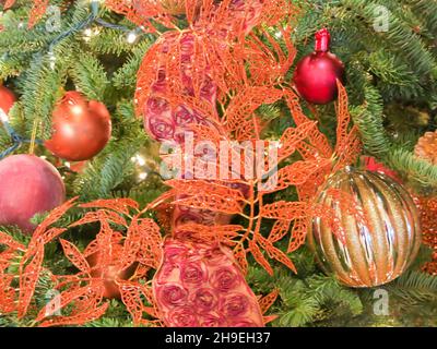 Nahaufnahme - Weihnachtsbaumschmuck Stockfoto