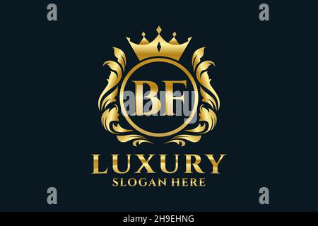 BF Letter Royal Luxury Logo-Vorlage in Vektorgrafik für luxuriöse Branding-Projekte und andere Vektorgrafik. Stock Vektor