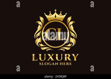 CL Letter Royal Luxury Logo-Vorlage in Vektorgrafik für luxuriöse Branding-Projekte und andere Vektorgrafik. Stock Vektor