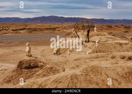 Historische Qanat-Wasserversorgung in Foggaras, Marokko, Afrika Stockfoto