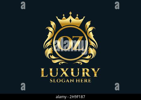 OZ Letter Royal Luxury Logo-Vorlage in Vektorgrafik für luxuriöse Branding-Projekte und andere Vektorgrafik. Stock Vektor