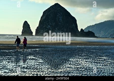 Blick vom Cannon Beach Oregon Stockfoto