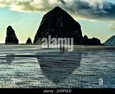 Blick vom Cannon Beach Oregon Stockfoto