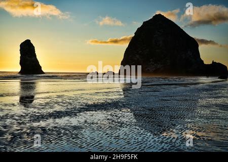 Blick vom Cannon Beach Oregon Stockfoto