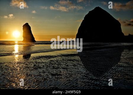 Blick vom Cannon Beach Oregon Stockfoto
