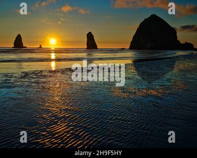 Blick vom Cannon Beach Oregon Stockfoto