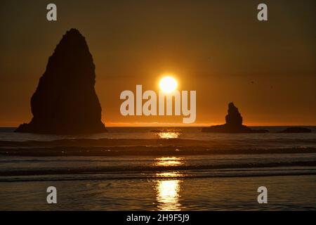 Blick vom Cannon Beach Oregon Stockfoto