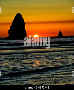 Blick vom Cannon Beach Oregon Stockfoto