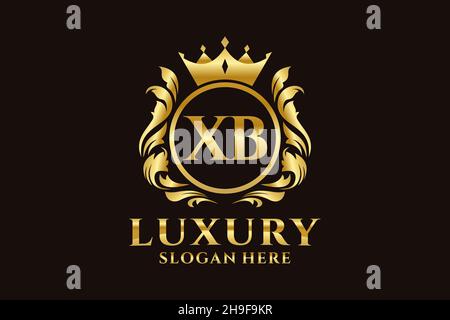 XB Letter Royal Luxury Logo-Vorlage in Vektorgrafik für luxuriöse Branding-Projekte und andere Vektorgrafik. Stock Vektor