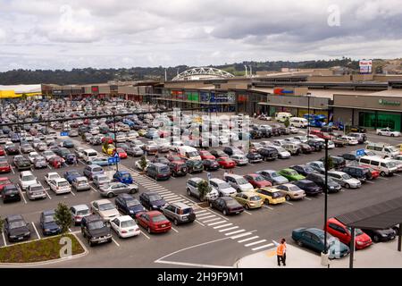 Keine Parkplätze auf den Parkplätzen bei der Eröffnung der Westfield Albany Shopping Mall, der größten in Neuseeland mit über 140 Fachgeschäften, die über 210 Millionen Dollar für den Bau kosten, Auckland, Neuseeland, am Donnerstag, 1. November 2007 Stockfoto