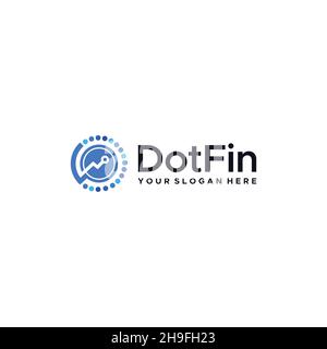 Minimalistisches DotFin Kreis Kreis Diagramm Logo Design Stock Vektor
