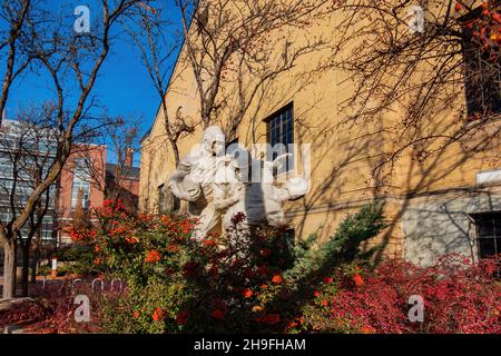 Salt Lake City, 4 2021. DEZEMBER - Statue des Reiseccles-Stadions Stockfoto