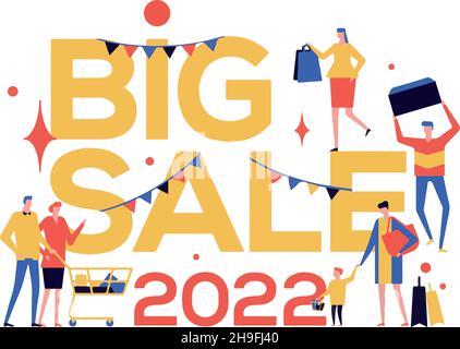 Großer Verkauf 2022 Vektor-Konzept flache Vektor-Illustration transparenter Hintergrund für mobile Apps und Web-Designs Stock Vektor