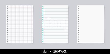 Papierseite des Notizbuchs. Stock Vektor