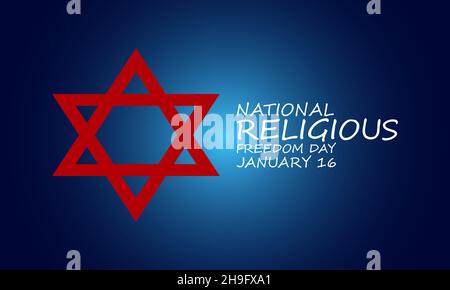 National Religious Freedom Day Vektor Illustration Banner Vorlage. 16. Januar Religiöses Konzept. Stock Vektor