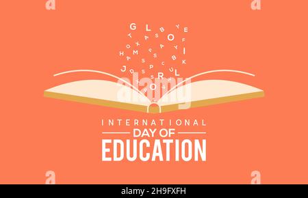 Vektorvorlage für den Internationalen Tag der Bildung. 24 Januar Design für Tag der Bildung Thema. Stock Vektor