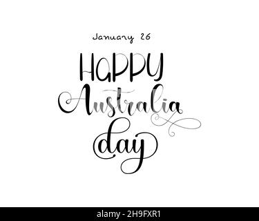 Januar 26 - Australien Tag. Hand-Schriftzug kalligraphisches Design für Australien Tag. vektor-Illustration Design für Banner, Poster, T-Shirt, Karte. Stock Vektor