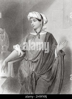 Martha von Bethanien. Alte, gravierte Illustration aus dem 19th. Jahrhundert von Mugeres de la Biblia von Joaquin Roca y Cornet 1862 Stockfoto