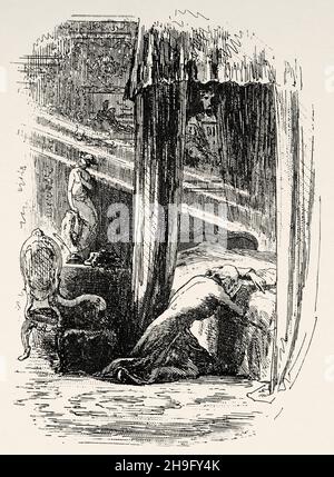 Die Nacht. Illustration aus dem Charles Dickens Roman Little Dorrit von Hablot Knight Browne (1815-1882) englischer Künstler, bekannt als Piz Stockfoto