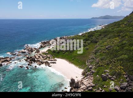 Traumstrand Auf Den Seychellen Stockfoto