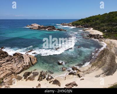 Traumstrand Auf Den Seychellen Stockfoto