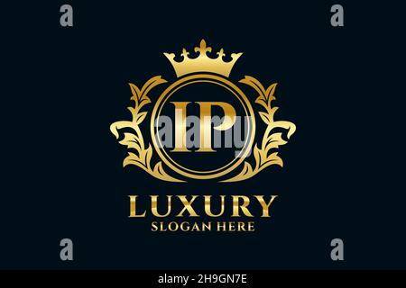 IP Letter Royal Luxury Logo-Vorlage in Vektorgrafik für luxuriöse Branding-Projekte und andere Vektorgrafik. Stock Vektor