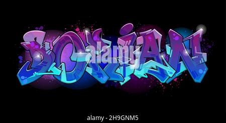 A Cool Genuinue Wildstyle Graffiti Name Design - Dorian Stock Vektor