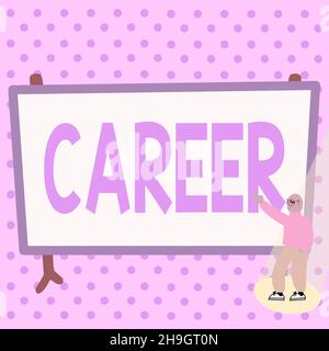 Schreiben Anzeige Text Karriere. Wort für unternommen für Zeitraum Personen Leben mit Chancen für den Fortschritt. Farbenfrohes Design, In Dem Die Nachricht Angezeigt Wird Stockfoto