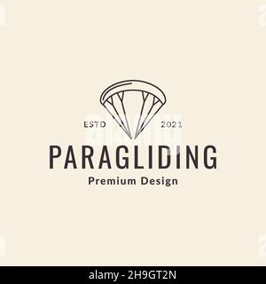 Linie Paragliding vintage Logo Symbol Symbol Vektor Grafik Design Illustration Idee kreativ Stock Vektor