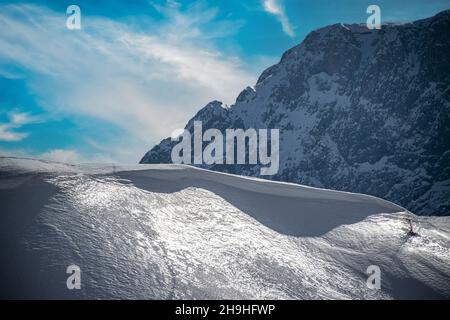 Gletscher in den dolomiten Blick auf die Berge Stockfoto