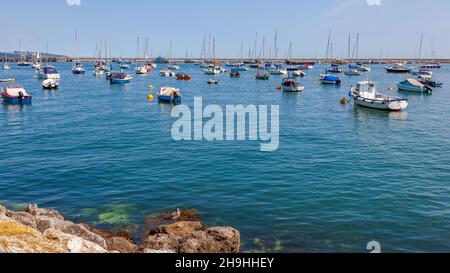 BRIXHAM, DEVON, UK - JULI 28 : Blick auf die Boote in Brixham, Devon am 28. Juli 2012 Stockfoto