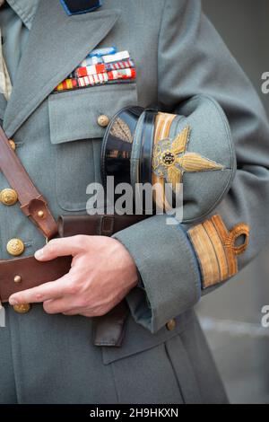 Italien, Lombardei, Uniform des Oberstleutnants 8th Abteilung des Militärmotorkorps, diese Uniform wurde von 1936 bis 1940 getragen Stockfoto