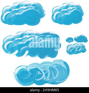 Wolken patern malen Zeichnung Illustration Stock Vektor