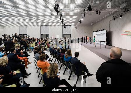 Berlin, Deutschland. 07th Dez 2021. SPD, FDP und Grüne unterzeichnen Koalitionsvertrag in Deutschland. (Foto von Ralph Pache/PRESSCOV/Sipa USA) Quelle: SIPA USA/Alamy Live News Stockfoto