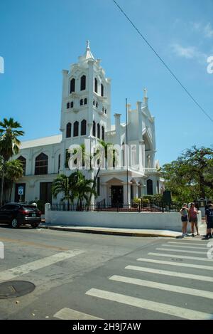 St. Paul's Episcopal Church, an der Ecke Duval und Eaton Street, Key West, Florida, USA. Stockfoto