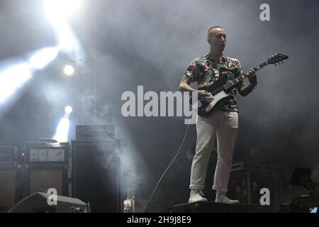 Laurie Vincent von Slaves auf der NME/Radio 1 Bühne bei Das 2015 Reading Festival Stockfoto