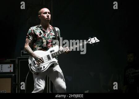 Laurie Vincent von Slaves auf der NME/Radio 1 Bühne bei Das 2015 Reading Festival Stockfoto