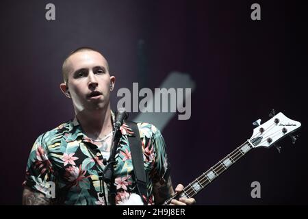 Laurie Vincent von Slaves auf der NME/Radio 1 Bühne bei Das 2015 Reading Festival Stockfoto