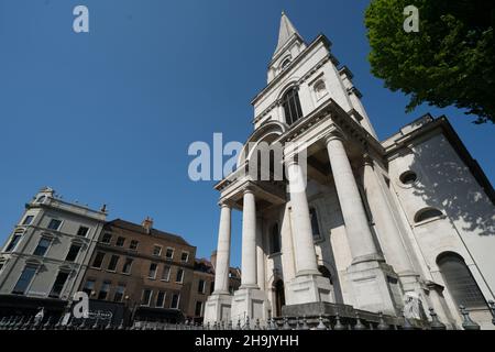 Ansichten Christ Church Spitalfields in London, fertiggestellt 1729 und entworfen vom Architekten Nichola Hawksmoor (1661-1736), der zusammen mit Christopher Wren arbeitete. Fototermin: Dienstag, 22. Mai 2018. Bildnachweis sollte lauten: Richard Gray/EMPICS Stockfoto