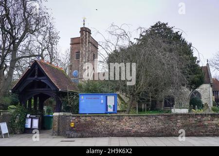 Blick auf die Kirche St. MaryÕs in Barnes. Fototermin: Montag, 18. Januar 2021. Bildnachweis sollte lauten: Richard Gray/EMPICS Stockfoto