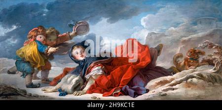 Winter von Jean-Honoré Fragonard (1732-1806), Öl auf Leinwand, 1755 Stockfoto