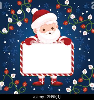 weihnachten weihnachtsmann mit leeren Banner Vektor-Design-Illustration Stock Vektor
