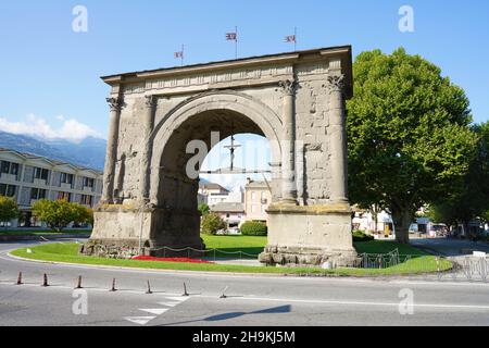 Bogen des Augustus in Aosta, Italien Stockfoto