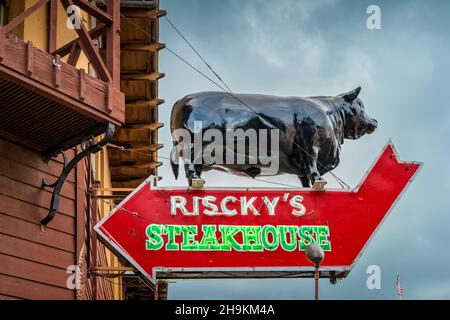 Riscky's Steakhouse im Fort Worth Stockyards, Texas, USA. Stockfoto