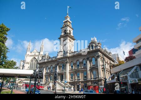 Dunedin Town Hall im Octagon, Dunedin, Südinsel, Neuseeland Stockfoto