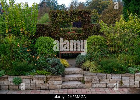 Modellgärten im Grugapark, Gartengestaltung verschiedener Gartenbaustile Essen, NRW, Deutschland Stockfoto