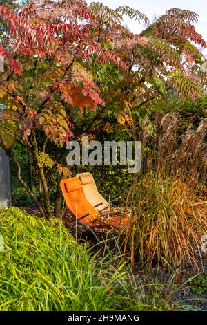 Modellgärten im Grugapark, Herbst, Gartengestaltung verschiedener Gartenbaustile Essen, NRW, Deutschland Stockfoto