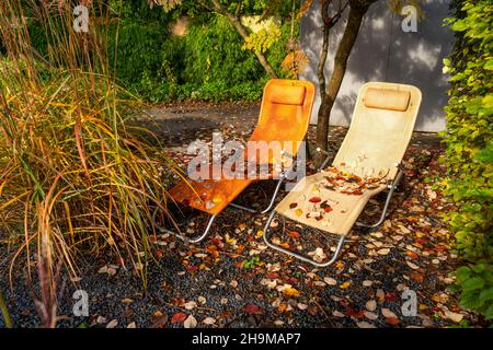 Modellgärten im Grugapark, Herbst, Gartengestaltung verschiedener Gartenbaustile Essen, NRW, Deutschland Stockfoto