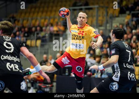 Odense, Dänemark. 07th Dez 2021. Morten Olsen (34) von GOG beim EHF-Europaliga-Spiel zwischen GOG und TBV Lemgo Lippe in der Jyske Bank Arena in Odense. (Foto: Gonzales Photo/Alamy Live News Stockfoto